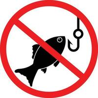 Nein Fisch Verbot Symbol. Angeln Beschränkung Zeichen vektor