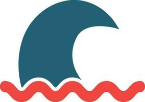 Tsunami Glyphe zwei Farbe Symbol zum persönlich und kommerziell verwenden. vektor