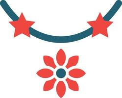 Blume Halskette Glyphe zwei Farbe Symbol zum persönlich und kommerziell verwenden. vektor