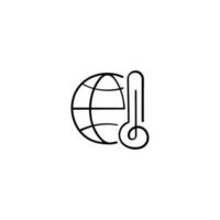 global Erwärmen Linie Stil Symbol Design vektor