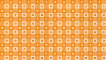 söt och minimalistisk orange bakgrund, sömlös mönster med daisy. vektor