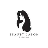 schön Mädchen Logo zum Salon und Spa Kosmetika Schönheit Pflege Haar Pflege Logo Vektor Symbol Symbol Illustration Design