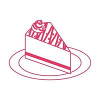 süße Kuchenportion Dessert isolierte Symbol vektor