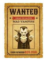 Halloween wollte Banner mit Dracula Vampir vektor