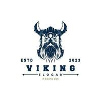 viking logotyp, vektor illustration av viking Gud, enkel barbar sparta inspiration design, mall illustration