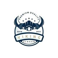 viking logotyp, vektor illustration av viking Gud, enkel barbar sparta inspiration design, mall illustration