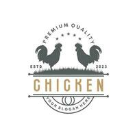 Hähnchen Logo, zum braten Hähnchen Restaurant, Bauernhof Vektor, einfach minimalistisch Design zum Restaurant Essen Geschäft vektor