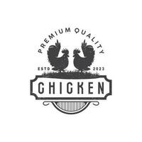 Hähnchen Logo, zum braten Hähnchen Restaurant, Bauernhof Vektor, einfach minimalistisch Design zum Restaurant Essen Geschäft vektor