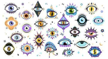 magisch Hexerei Augen, Magie esoterisch Symbole vektor