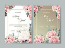 elegant abstrakt Hintergrund. Hochzeit Einladung Karte Vorlage einstellen mit Blumen- und Gold Aquarell Dekoration zum speichern das Datum, Gruß, Poster, und Startseite Design vektor