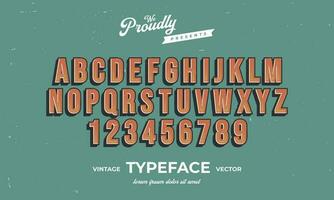 Jahrgang retro Vektor Alphabet Schriftart Typografie Schrift Design