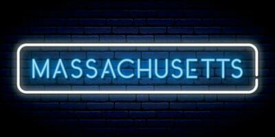 Massachusetts Neon- Schild. vektor