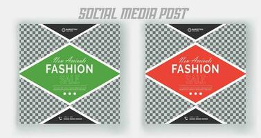 Social-Media-Post- und Web-Banner-Vorlage für den Modeverkauf vektor