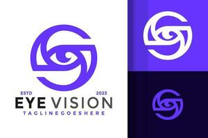 Brief s Auge Vision Logo Design Vektor Symbol Symbol Illustration