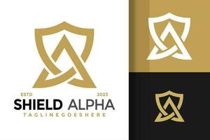 Brief ein Schild Alpha Logo Design Vektor Symbol Symbol Illustration