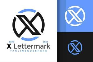 Kreis Brief x Logo Design Vektor Symbol Symbol Illustration