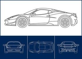 Sport Auto Vorlage. Transport Gliederung Schlaganfall Vorlage. Entwurf Layout. wickeln Aufkleber, Luft Bürste, Vinyl, neu einfärben Projekt. Vektor eps 10