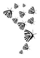 Schmetterling Silhouette. Clip Art Vektor isoliert auf Weiß Hintergrund