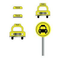 uppsättning av taxi ikoner isolerat på vit bakgrund vektor
