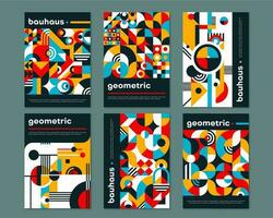 bauhaus affischer, geometrisk abstrakt mönster vektor