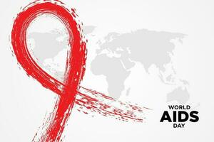 Welt AIDS Tag Banner mit rot Bürste Schlaganfall Bewusstsein Schleife. Vektor Illustration. eps 10.