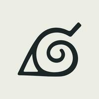 konoha Symbol, versteckt Blatt, Naruto vektor