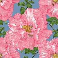 sömlösa mönster blommig med rosa rosa blommor abstrakt bakgrund. vektor illustration akvarell hand drawning.for tyg mönster print design.