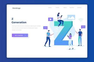 Z-Generation-Landingpage-Illustrationskonzept vektor