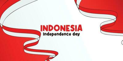 Hintergrund von indonesisch Unabhängigkeit Tag, mit attraktiv rot und Weiß Flagge Ornament. Vektor zum Banner, Gruß Karten, Flyer, Sozial Medien.