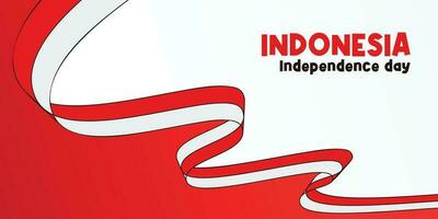 bakgrund av indonesiska oberoende dag, med attraktiv röd och vit flagga prydnad. vektor för banderoller, hälsning kort, flygblad, social media.