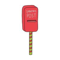 Santa's Post Büro Briefkasten isoliert auf Weiß Hintergrund vektor