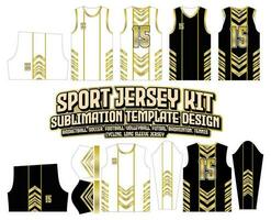 Gradient Gold Pfeil Jersey Design Sportbekleidung Hintergrund vektor