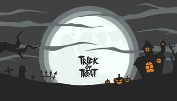 glücklich Halloween gespenstisch Karikatur Hintergrund. Grafik Design zum das Dekoration von Geschenk Zertifikate, Banner und Flyer. vektor