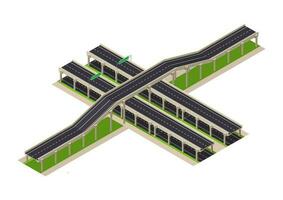 isometrisk planskild korsning motorväg vektor