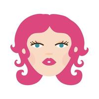 ung kvinna med rosa hår avatar karaktär vektor