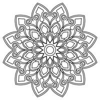 Mandala zum Färbung Buch Buchseite, Tätowierung, Henna, Dekoration. Lager Illustration. mandala, schwarz und Weiss, abstrakt, Kreis, Kompliziertheit vektor