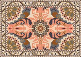 Teppich Design Textur persisch und tebriz Teppiche Design drucken Stoff Design. Mandala vektor