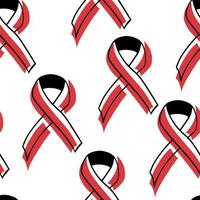 sömlös mönster värld AIDS dag. klotter röd band vektor