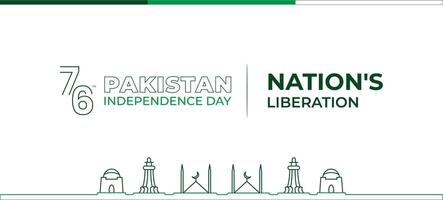 pakistan oberoende dag baner med design vektor