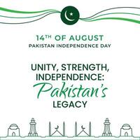 pakistan oberoende dag posta med design vektor