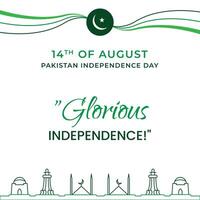 Pakistan Unabhängigkeit Tag Post mit Design vektor