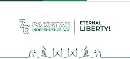 pakistan oberoende dag baner med design vektor