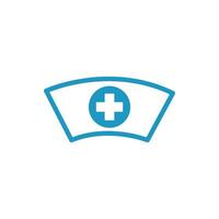 Krankenschwesterhut mit medizinischem Cross-Line-Stil-Symbol vektor