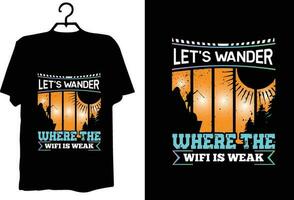 vandring t-shirt design vektor