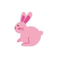 süßes kleines Kaninchen Ostern flaches Symbol vektor