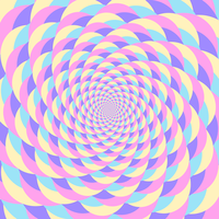 Holographischer farbiger Whirlpool Circular Movement Illusion Background vektor