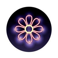 blommaträdgård neonljus stilikon vektor