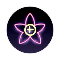 Blumengarten Neonlicht-Stil-Symbol vektor