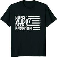 guns whisky öl och frihet t-shirt design vektor