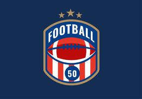 American Football Emblem Red Stripe Vector